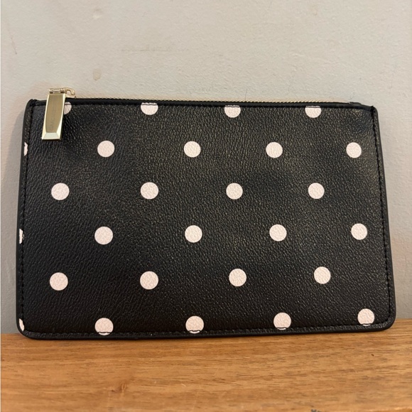 Isaac Mizrahi Handbags - Isaac Mizrahi Black Polka Dot Clutch 8x5